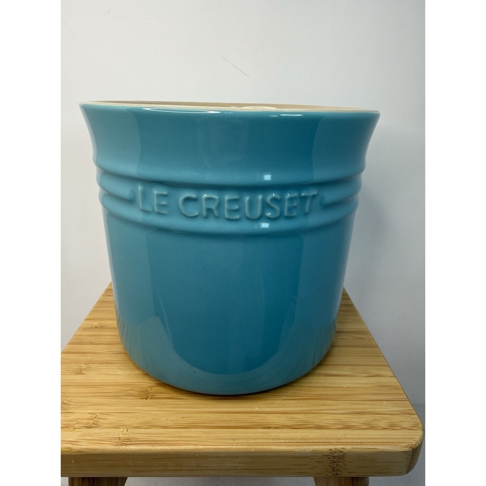 Le‎ Creuset Large Utensil Crock Turquoise Blue 2.3L/2.4QT EUC